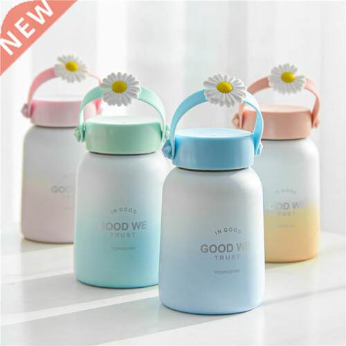 Cute mini stainless steel thermos cup small daisy handle