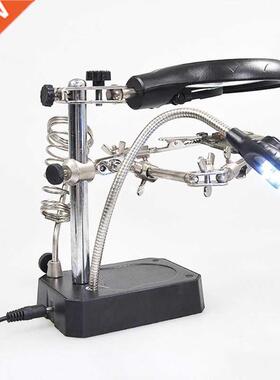 Weldng Magnfer Desk Magnfyng Glass Stand 5LED Lghts 2.