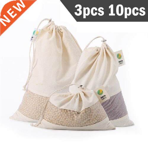 Cotton Bags Set Kitchen Storage Bag Reusable Bag Cotton