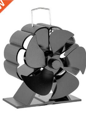 Black Fireplace 5/6 Blades Heat Powered ove Fan Log Wood