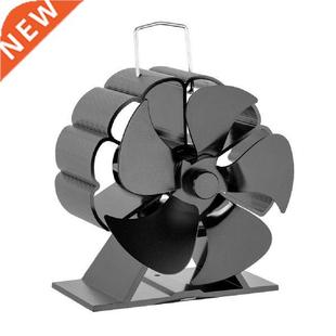 Black Fireplace 5/6 Blades Heat Powered ove Fan Log Wood