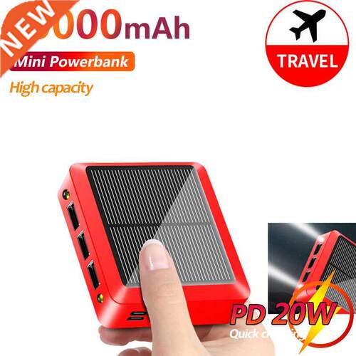 Solar Mini Power Bank 80000mAh Large Capacity Portable Charg