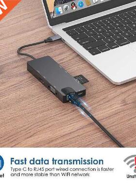 8 In 1 USB C Hub Adapter USB To HDMI 3.0 Hub Card Reader