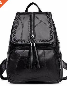 New Retro Faion Zipper Ladies Backpack PU Leather High Qua
