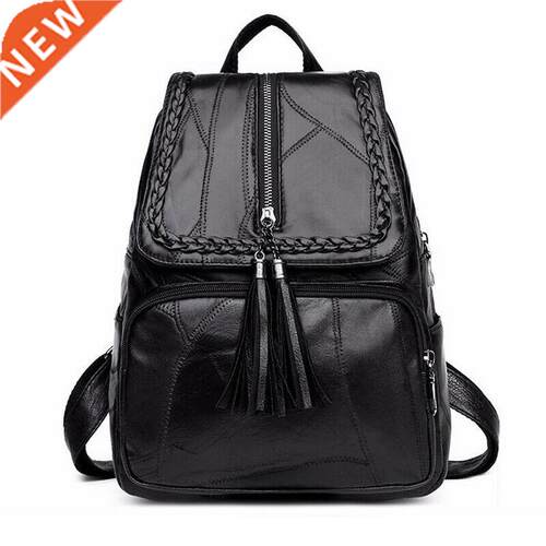 New Retro Faion Zipper Ladies Backpack PU Leather High Qua