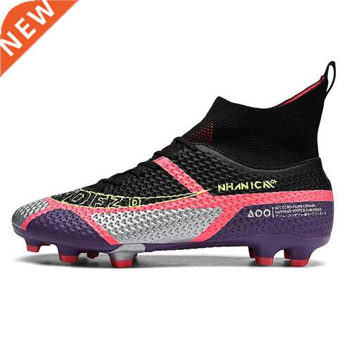 Original rend Men Soccer Shoes Adult Kids TF/FG High Ankle F