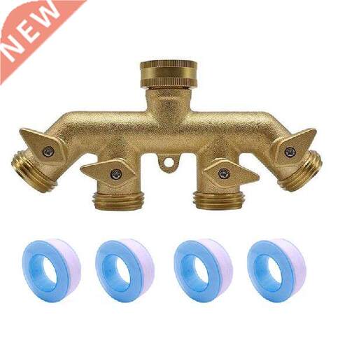 /4 Inch Solid Brass Garden Hose Adapter 4 Way Tap