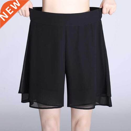 Chffon Polka Dot Summer Shorts for Women Woman Black Lades