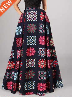 Celmia 2022 Women Fashion Bohemian Maxi Skirts Summer Geomet