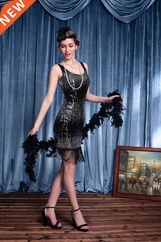 1920s Vintage Flapper Party Dress Art Deco Great Gatsby Dres