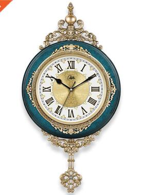 European Style Retro Wall Clock Watch Living Room Mute Pendu