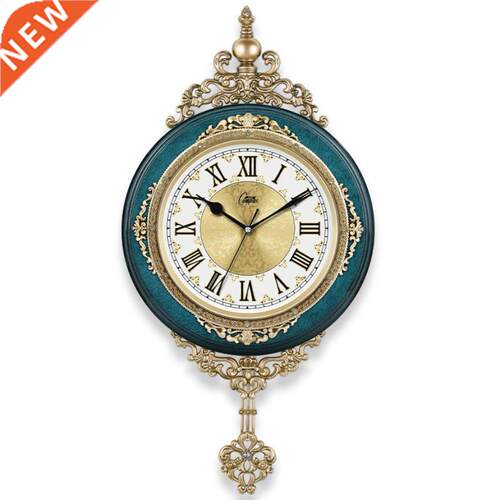 European Style Retro Wall Clock Watch Living Room Mute Pendu