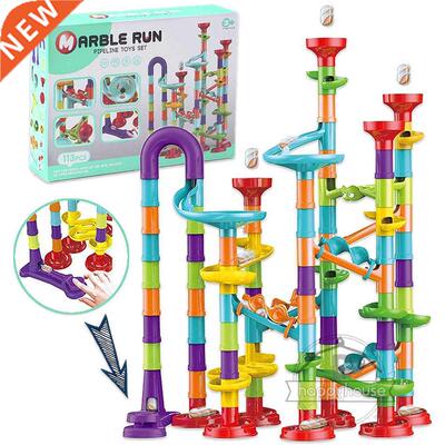 Marble Run Race Track Building Blocks Kids 3D Maze Ball Roll