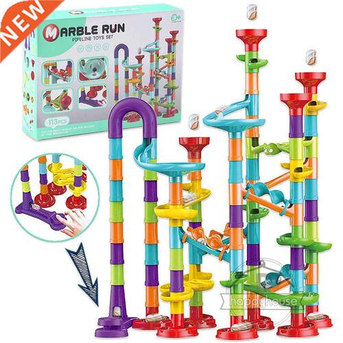 Marble Run Race Track Building Blocks Kids 3D Maze Ball Roll