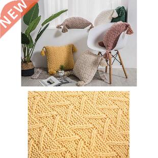 Knit Cuion Cover 45x45cm Solid Soft Pillow Cover Pink