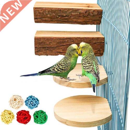 9Pcs Parrot Perch Natural Wood Bird Standing Platform