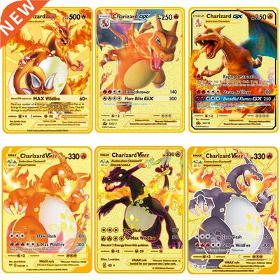 NEW Pokemon Cards Metal Card V Card PIKACHU Charizard Golden