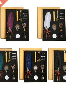 Sprinkle Gold Luxury Vintage Feather Quill Dip Calligraphy F