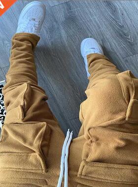 2022 Fall Winter Sreetwear Men's Cargo Pants Pockets Sweat P