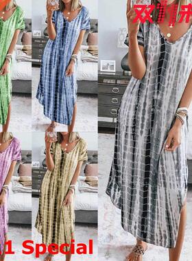 S-5XL Large Size Ladies Slim Slip Dress大码开叉显瘦女连衣裙