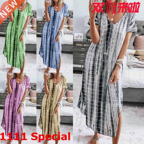 S-5XL Large Size Ladies Slim Slip Dress大码开叉显瘦女连衣裙