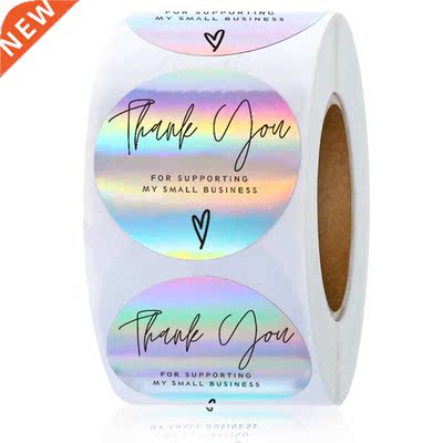 100-500pcs Ranbow Laser Thank You Stckers 1nch Small