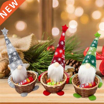 Faceless Gnome Candy Basket Merry Christmas Decor Gift Packa