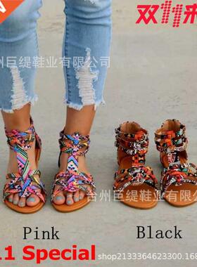 35-43大码夏天女士平底凉鞋Plum-size summer ladies flats