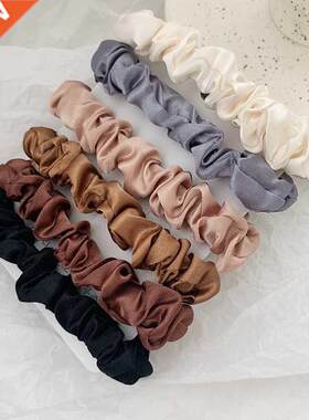 1 Set Satin Silk Solid Color Scrunchies Elastic Hair ands N
