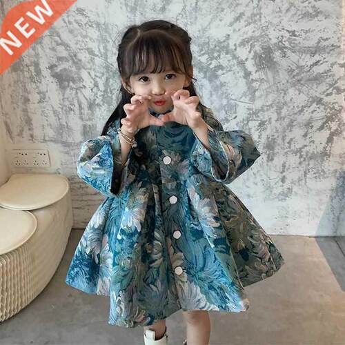 2021 Autumn Girls Fashion Print Flower Long Sleeve Jacket Ba