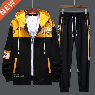 New Men Tracksuits 2 Piece Sweat Suits Mens Zipper Cardigan