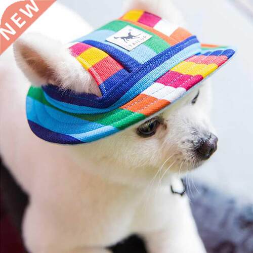 Dog Cap With Ear Holes for Small Dogs Canvas Cap Dog Basebal