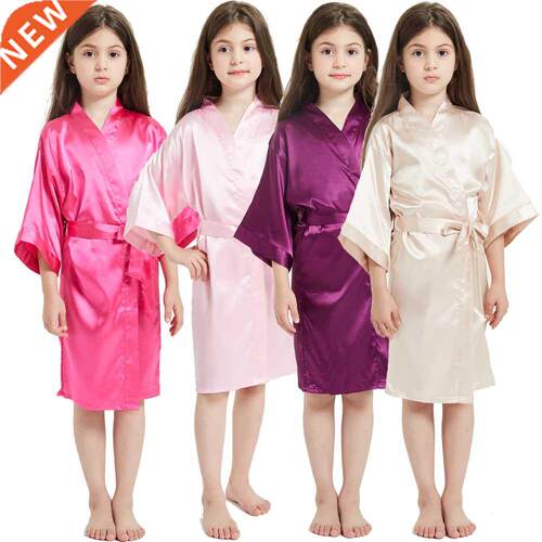 Girl Sleepwear Kimono Robe Wedding Party Flower Baby Nightdr