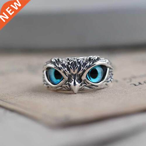 Charm Vintage Cute Men and Women Simple Design Owl Ring Silv
