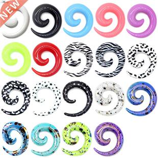 Alisouy 2pcs 1.2-20mm Acrylic Spiral Ear Gauges Fake Ear Tap