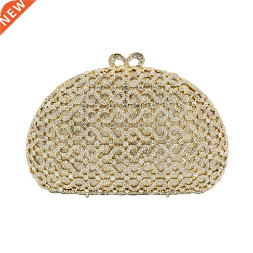 Gold Luxury Crystal Evening Bags Clutches Bags Wholesale Pur