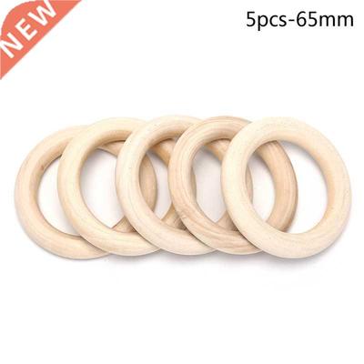 5/10/20/50pcs Natural Wood Teething Beads Wooden Ring Childr
