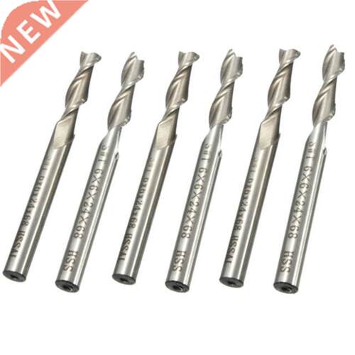 5Pcs 6mm Two 2 Flute End Mill Cutter HSS&Aluminium Exten