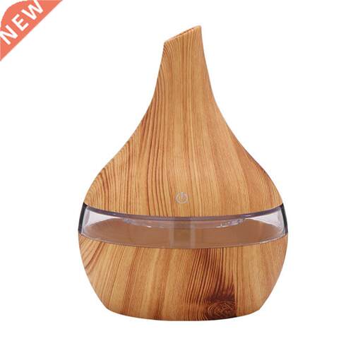 Family Portable Compact Wood Grain Design USB Luminous Lamp