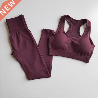 2 Pcs Energy Seamless Yoga Set Workout Clothes For Women Pad