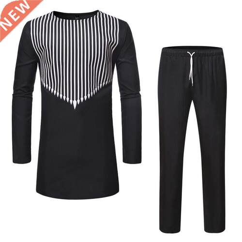 Mens Top Pants Set 2 Pieces Outfit Set Men African Clothes R