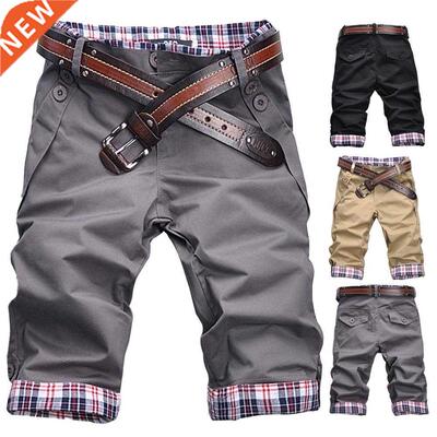 Casual Shorts Pants Men Plus Size Summer Short Plaid Patchwo