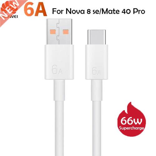 Huawei Mate 40 Pro 6A Type C Cable 66W Max Supercharge USB