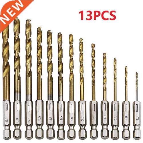 Universal 13pc HSS High Speed eel Titanium Coated Drill Bi
