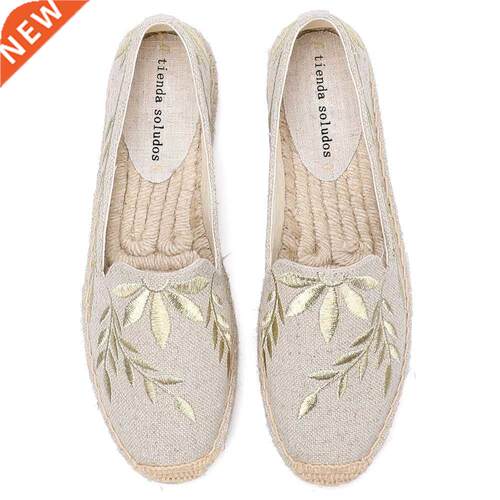 Round Toe Womens Espadrilles Flat oes 2022 Hot Sale Real P