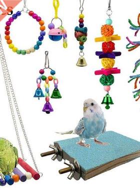 8PCS Funny Parrot Toy Set Cute Assorted Bird Chew Toy