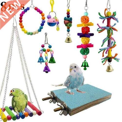 8PCS Funny Parrot Toy Set Cute Assorted Bird Chew Toy