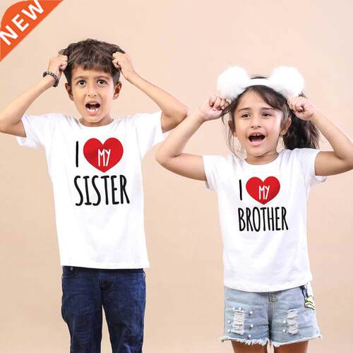 I Love My Sister/ Brother Kids Matching Tirt Boys Girls To