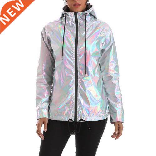 Women Camping Hiking Jackets Metallic Color Bomber Jacket Wo
