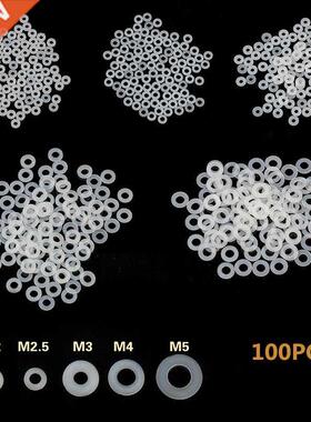 100Pcs White Plstic Nylon Wsher M2 M2.5 M3 M4 M5 M6 M8 Pl